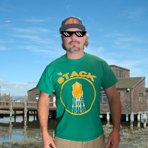 The Stack T-Shirt - Green and Yellow